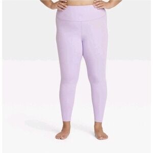 All In Motion Women's Everyday Ultra Soft High Rise 7/8 Leggings Light Purple 4X